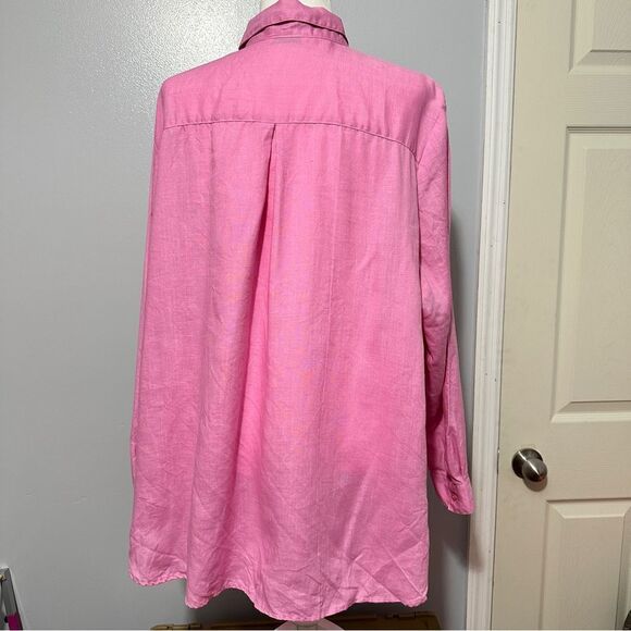 Ishyu woman’s pink button up long sleeve shirt size 2X - Picture 2 of 4